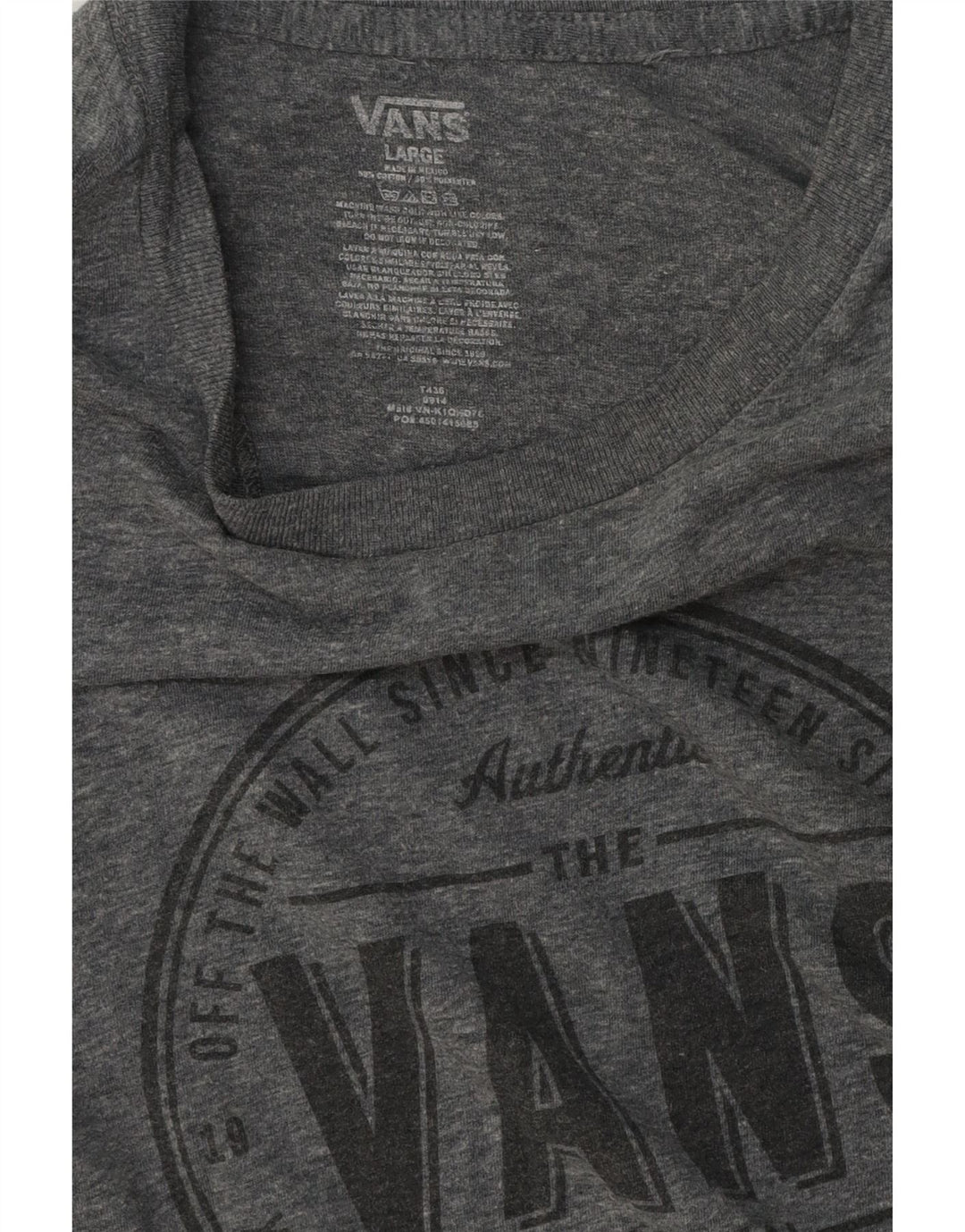 Ανδρικό γραφικό T-Shirt Vans Top μεγάλο γκρι βαμβακερό