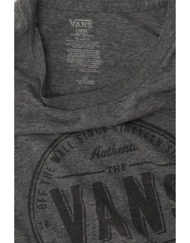Ανδρικό γραφικό T-Shirt Vans Top μεγάλο γκρι βαμβακερό