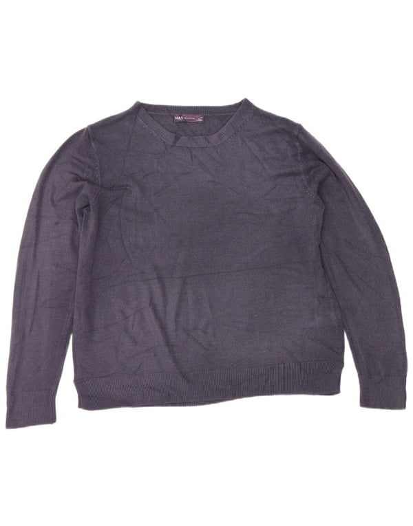 Marks & Spencer Γυναικείο πουλόβερ με λαιμόκαυστο UK 14 Large Navy Blue
