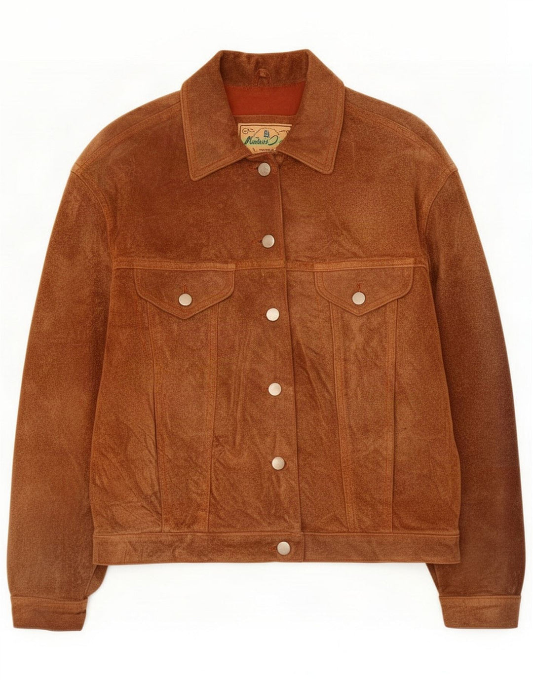 Vintage Γυναικείο Suede Bomber Jacket UK 12 Medium Brown Δερμάτινο