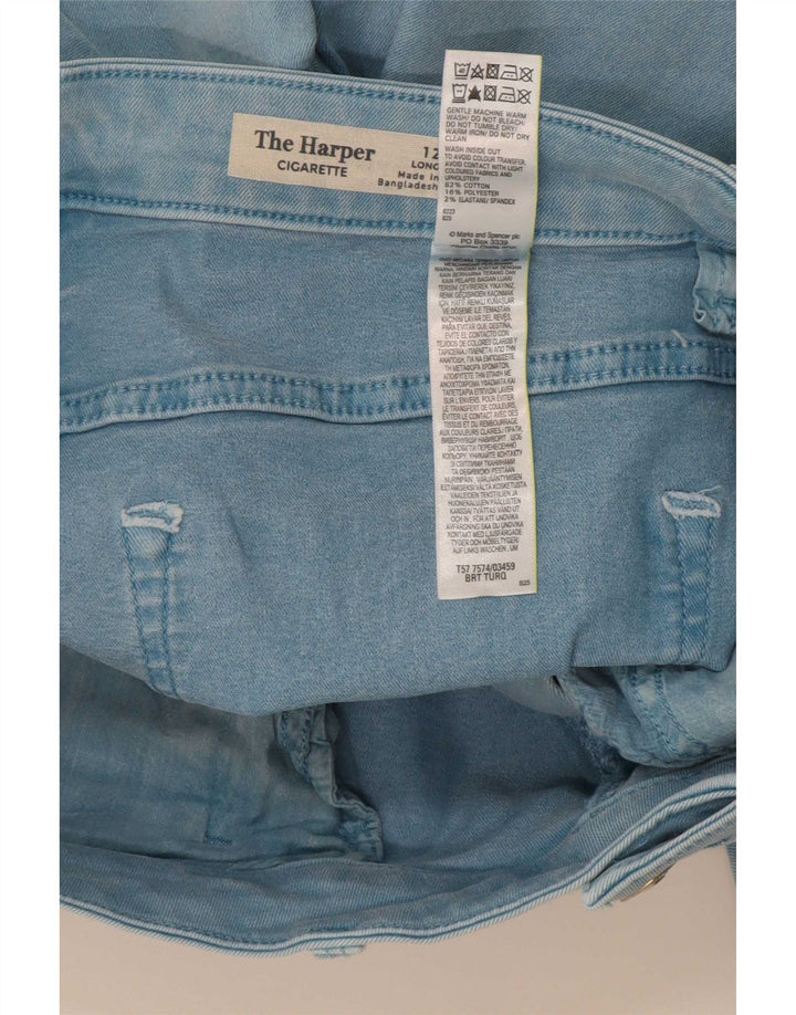 Marks & Spencer Γυναικεία Straight Jeans UK 12 Medium W30 L27 Turquoise
