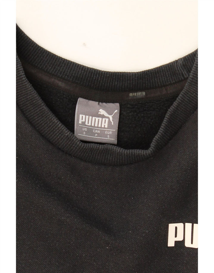 PUMA Womens Graphic Oversized Sweatshirt Jumper UK 10 Small Black Cotton Vintage Puma and Second-Hand Puma from Messina Hembry 