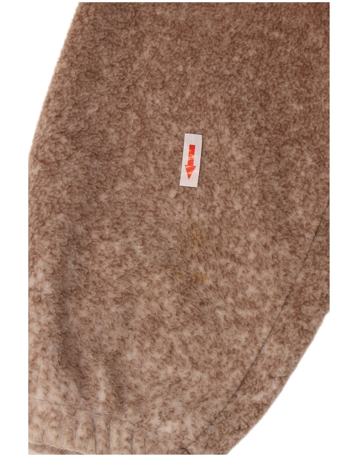 Vintage Ανδρικό Wolf Graphic Fleece Jacket UK 38 Medium Brown Flecked