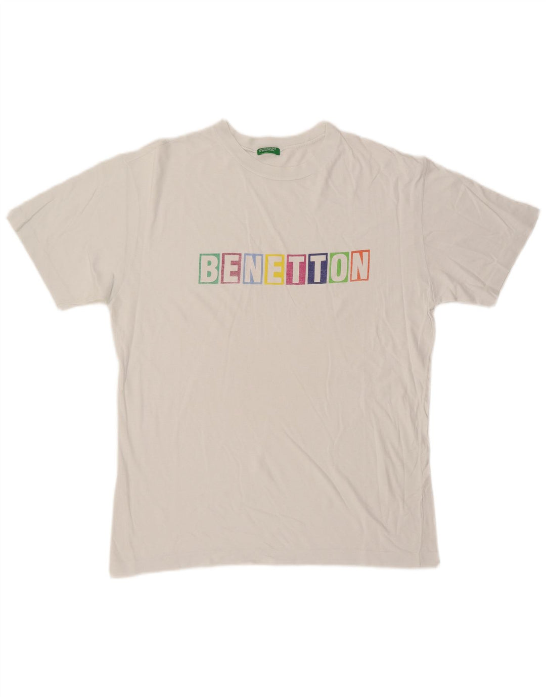 Ανδρικό γραφικό μπλουζάκι Benetton Top Medium White