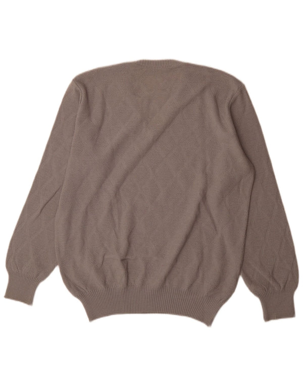Vintage Ανδρικό πουλόβερ με λαιμόκοψη IT 54 XL Γκρι Argyle/Diamond Wool