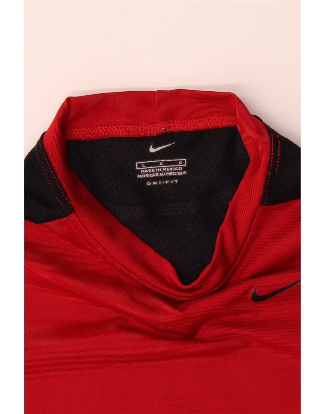 Ανδρικό μπλουζάκι Nike Dri Fit Top Large Red Colorblock Πολυεστέρας