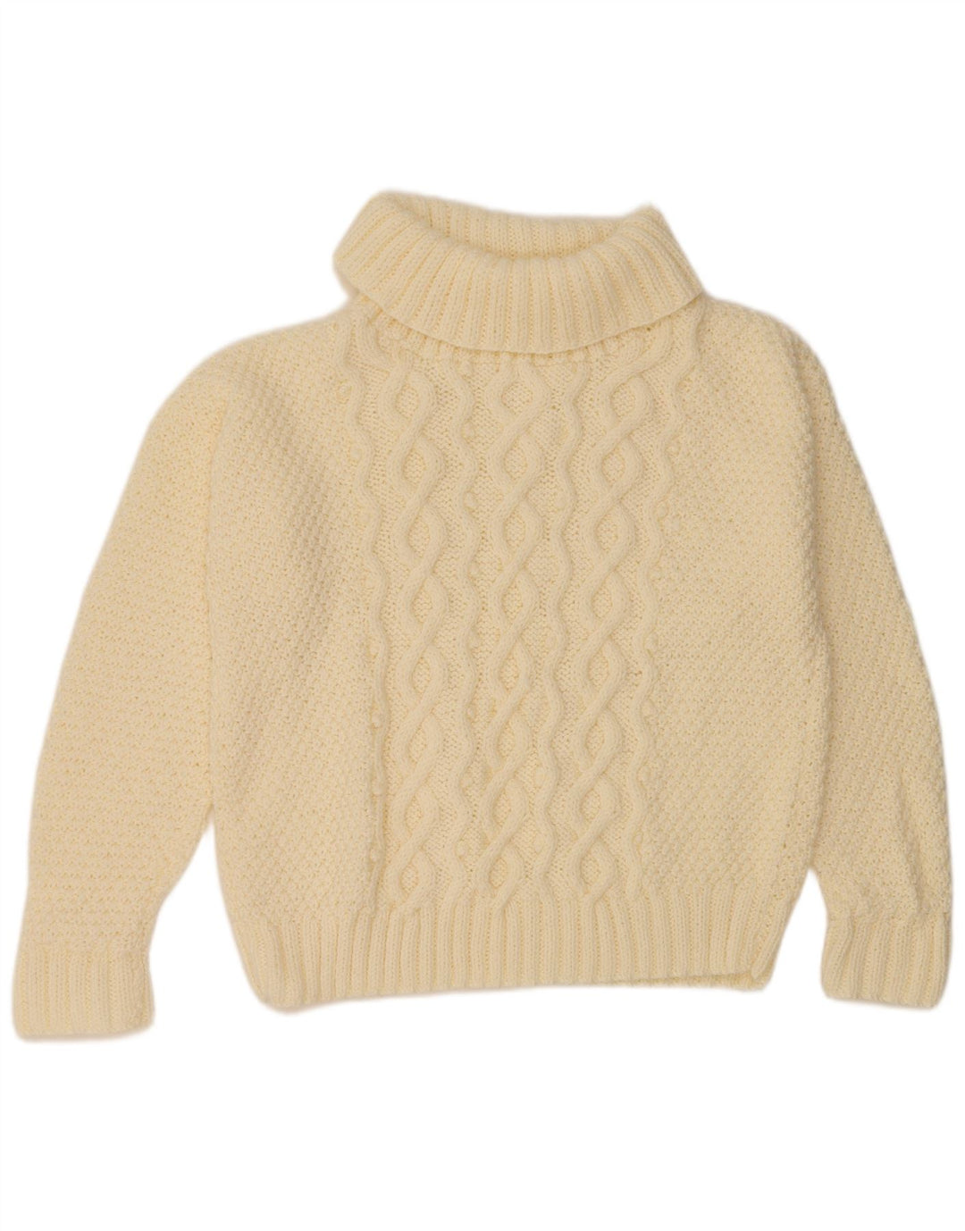 VINTAGE Γυναικείο πουλόβερ με ρολό λαιμόκοψη UK 18 XL Off White