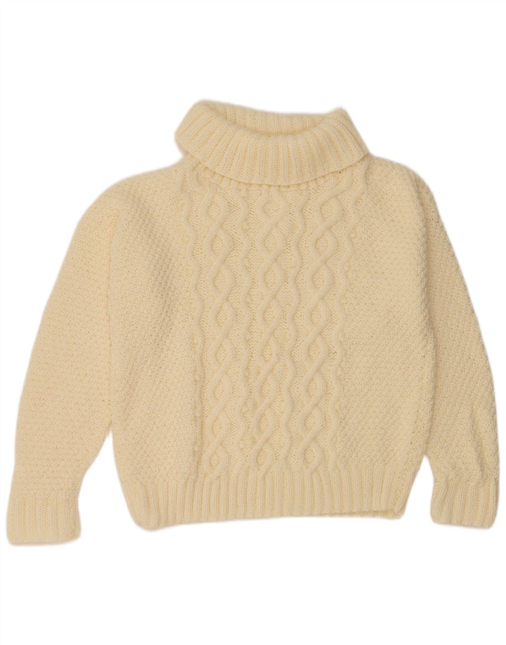 VINTAGE Γυναικείο πουλόβερ με ρολό λαιμόκοψη UK 18 XL Off White