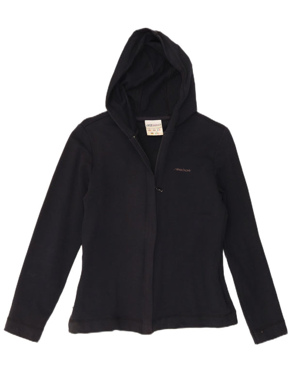 Reebok Γυναικείο πουλόβερ με κουκούλα με φερμουάρ UK 12 μεσαίο μπλε βαμβακερό