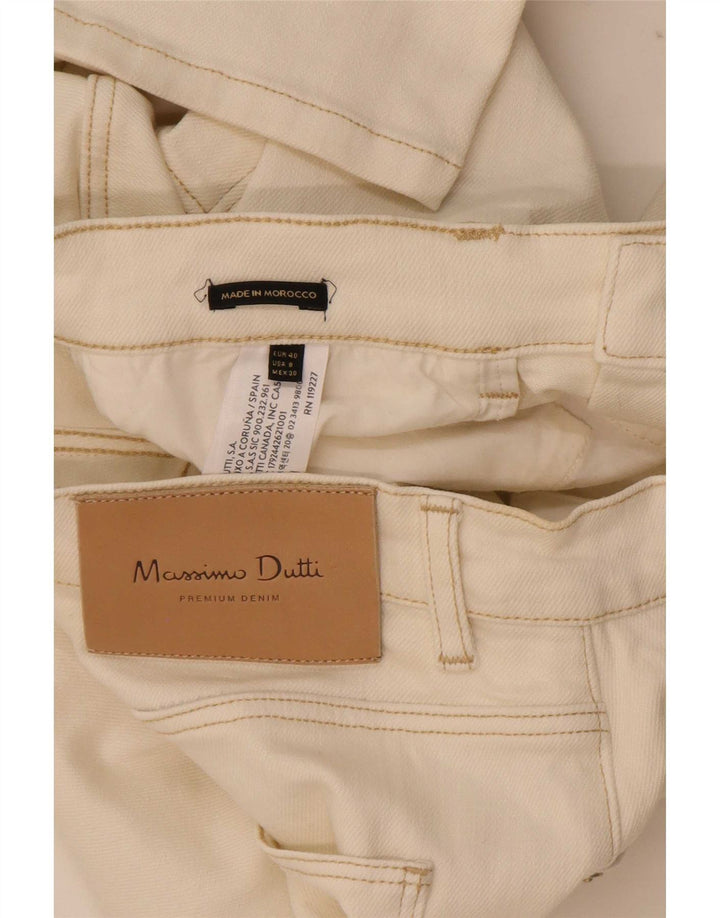 Massimo Dutti Γυναικείο ίσιο τζιν EU 40 Medium W30 L29 Off White Βαμβακερό