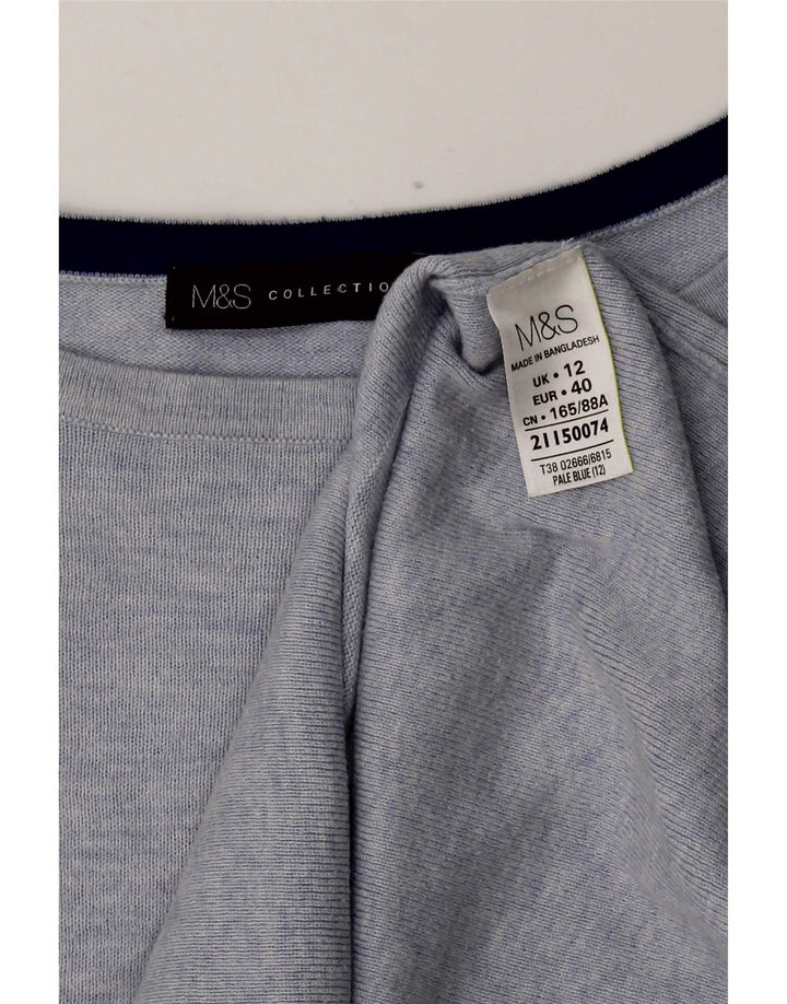 Marks & Spencer Γυναικείο τοπ μακρυμάνικο UK 12 μεσαίο μπλε βαμβακερό