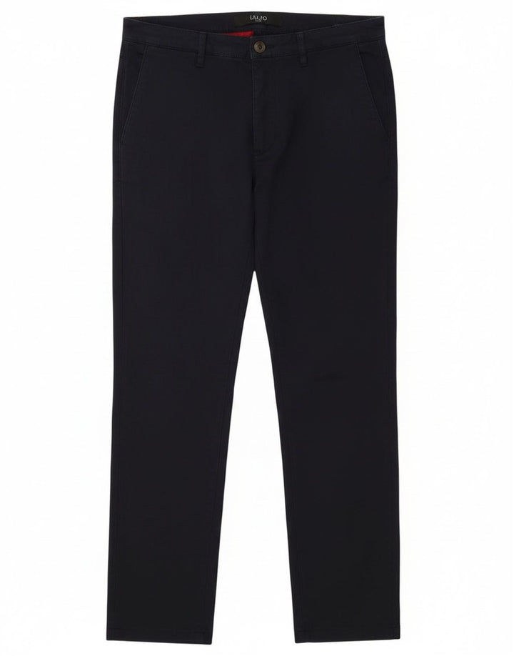 Liu Jo Mens Slim παντελόνι Chino IT 48 Medium W30 L28 Navy Blue Cotton