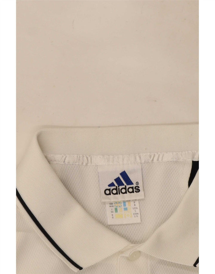 Adidas Ανδρικό πουκάμισο πόλο UK 44/46 μεγάλο λευκό πολυεστέρα
