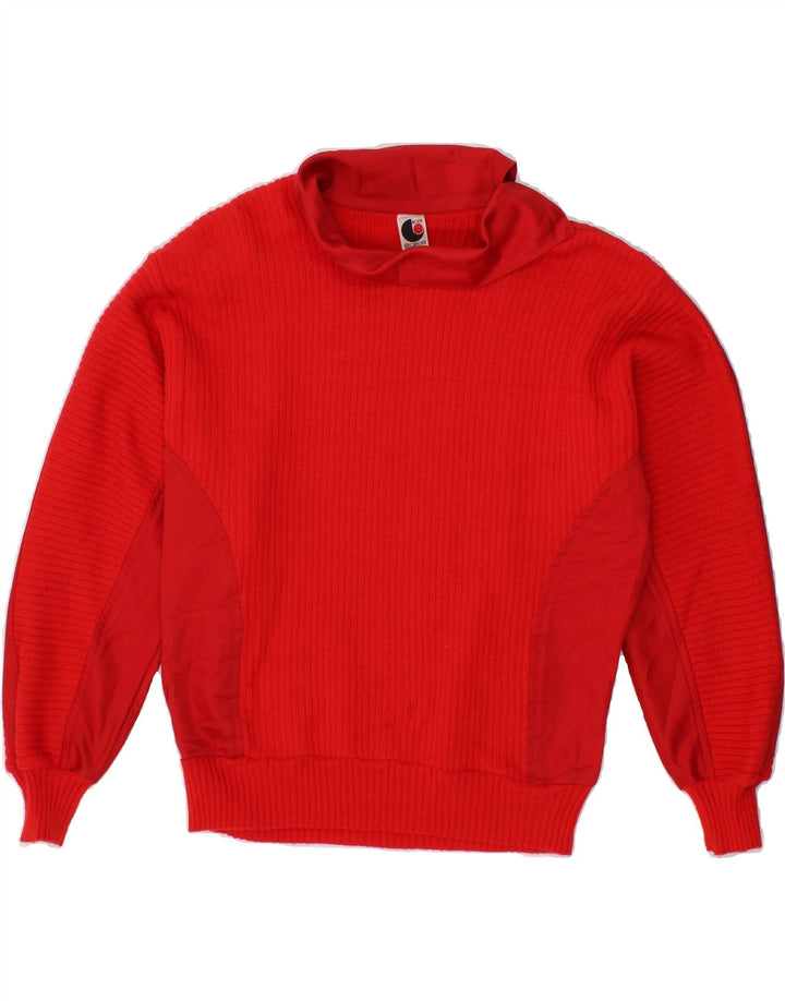 VINTAGE Womens Turtle Neck Jumper Sweater IT 42 Medium Red Wool Vintage Vintage and Second-Hand Vintage from Messina Hembry 