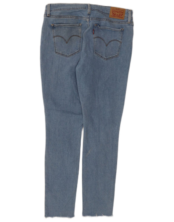 LEVI'S Womens 711 Crop Distressed Skinny Jeans W31 L26 Blue Cotton