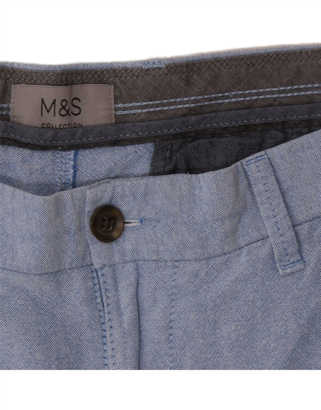 Ανδρικό σορτς Chino Marks & Spencer W34 μεγάλο μπλε βαμβακερό
