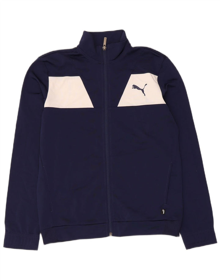 Τοπ μπουφάν Puma Boys αθλητική φόρμα 13-14 ετών Navy Blue Colourblock