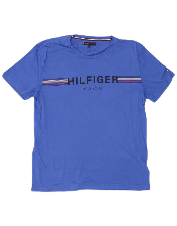 Ανδρικό γραφικό μπλουζάκι TOMMY HILFIGER 2XL Μπλε βαμβακερό