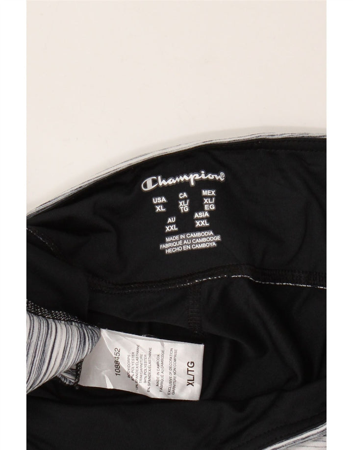 Champion γυναικεία κολάν Capri UK 18 XL Μαύρο ριγέ πολυεστέρα