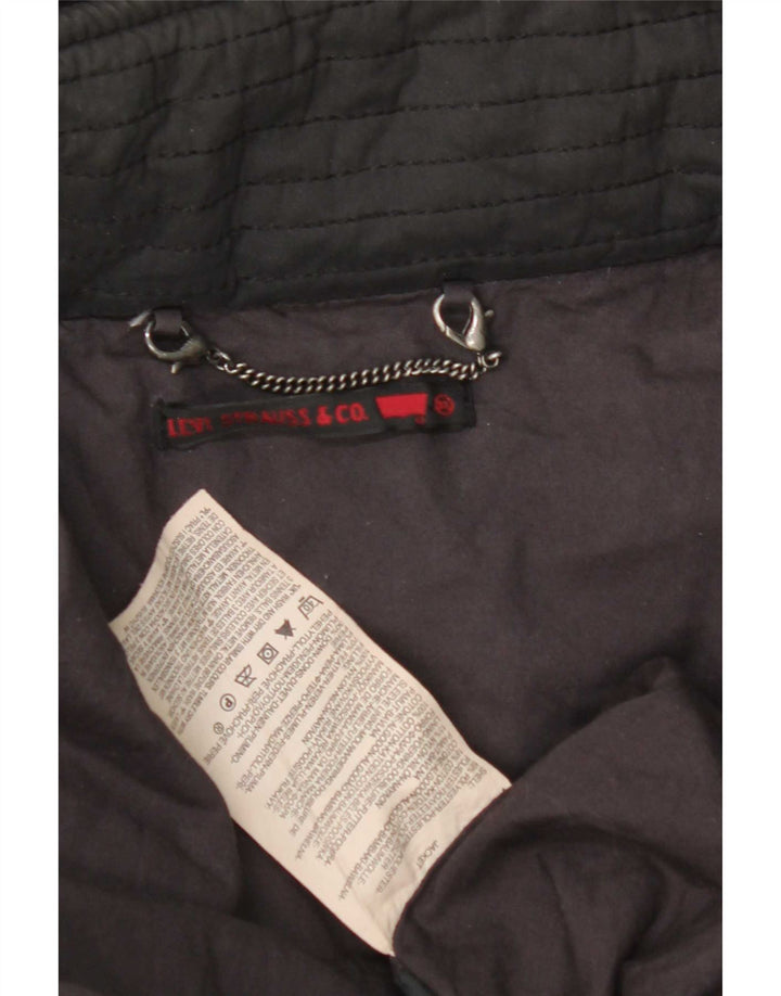 Ανδρικό παλτό με κουκούλα Levi's UK 42 XL Μαύρο Πολυεστέρας