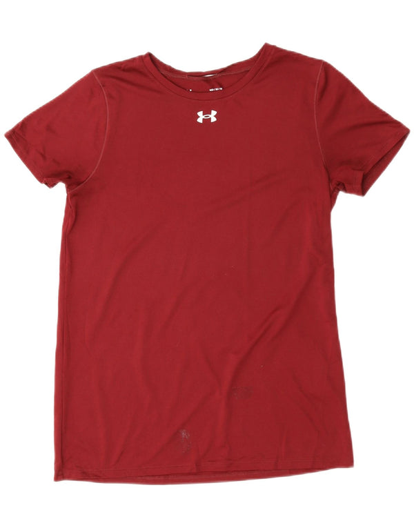 Under Armour Γυναικείο T-Shirt Top UK 12 Medium Red Polyester Sports