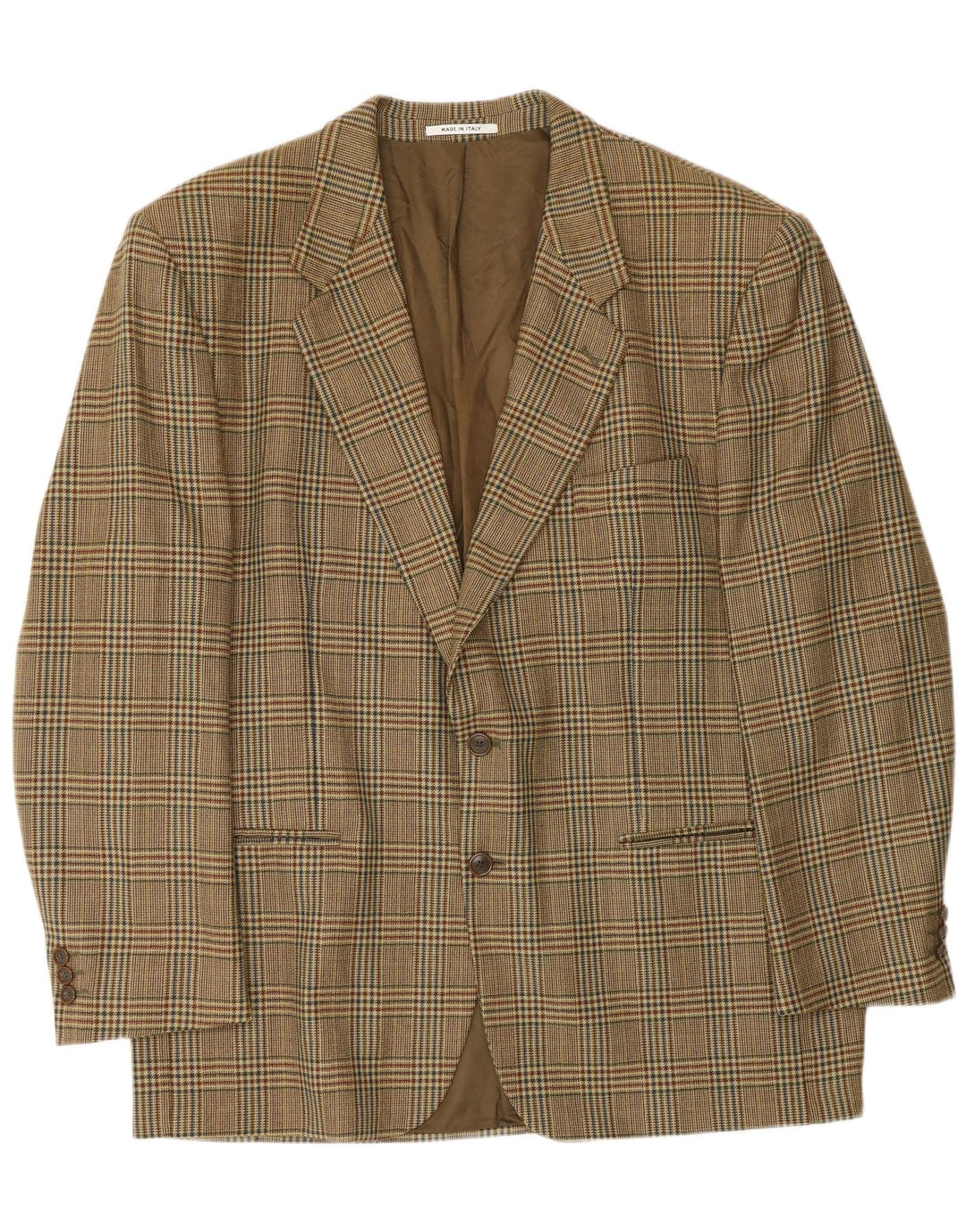 Vintage ανδρικό σακάκι 2 κουμπιών σακάκι UK 40 Large Beige Houndstooth
