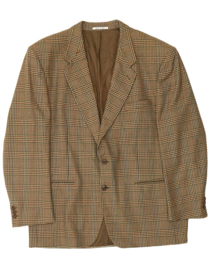 Vintage ανδρικό σακάκι 2 κουμπιών σακάκι UK 40 Large Beige Houndstooth