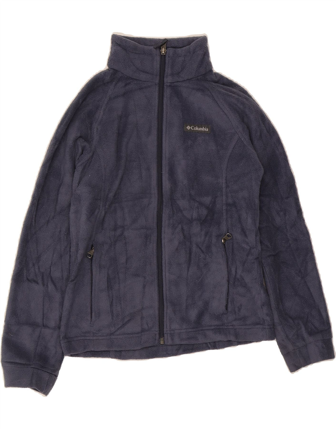 COLUMBIA Girls Fleece Jacket 10-11 Years Medium Navy Blue Polyester Vintage Columbia and Second-Hand Columbia from Messina Hembry 
