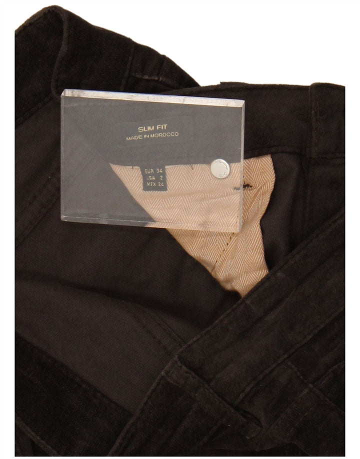 MASSIMO DUTTI Γυναικείο Velvet Casual Παντελόνι EU 34 2XS W24 L30 Καφέ