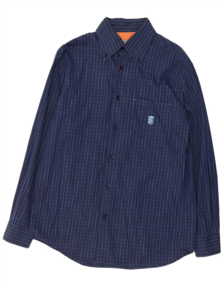 ARMATA DI MARE Ανδρικό πουκάμισο IT 50 Medium Navy Blue Check Cotton