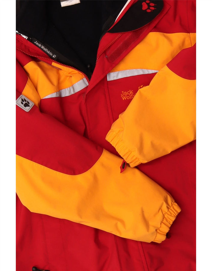 Jack Wolfskin Boys Graphic Windbreaker Jacket 15-16 Years Red Colourblock