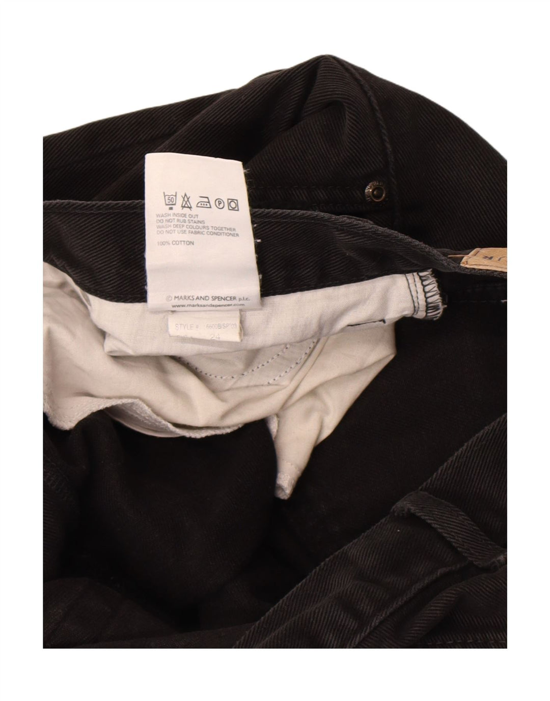 Ανδρικό τζιν ίσιο Marks & Spencer W38 L33 Μαύρο βαμβακερό