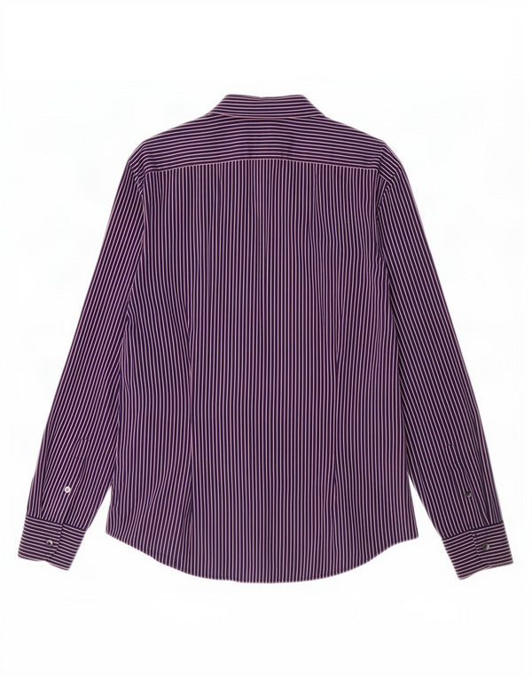 Ανδρικό πουκάμισο Benetton XL Navy Blue Pinstripe Cotton