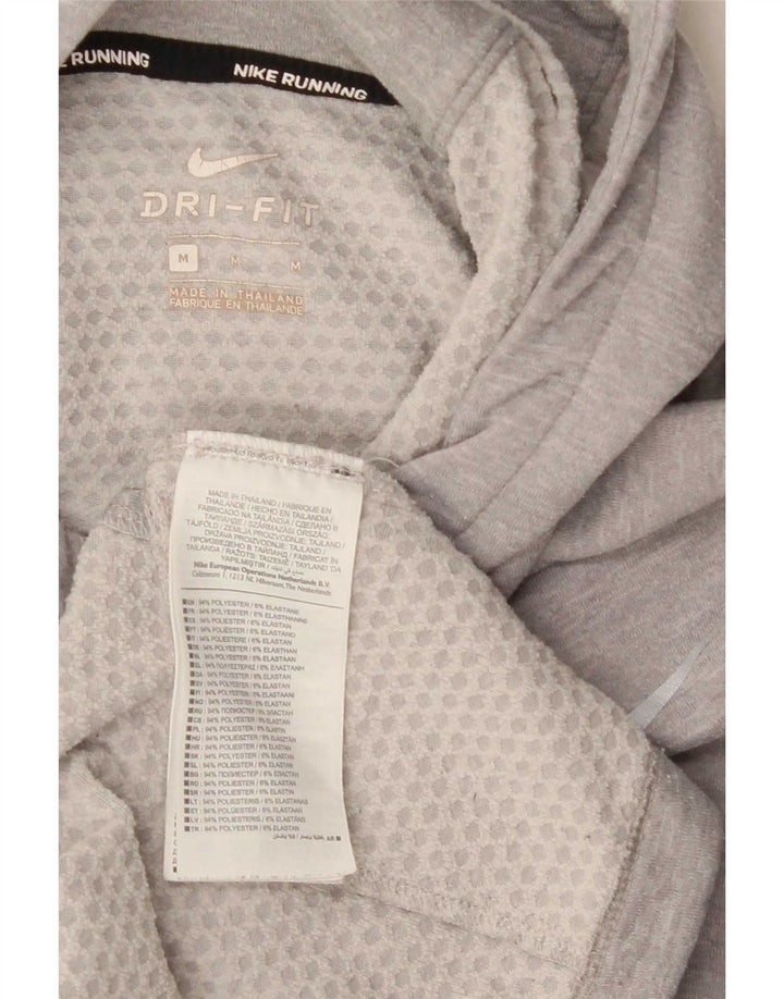 Ανδρική κουκούλα Nike Dri Fit με μακρυμάνικο μεσαίο γκρι πολυεστέρας