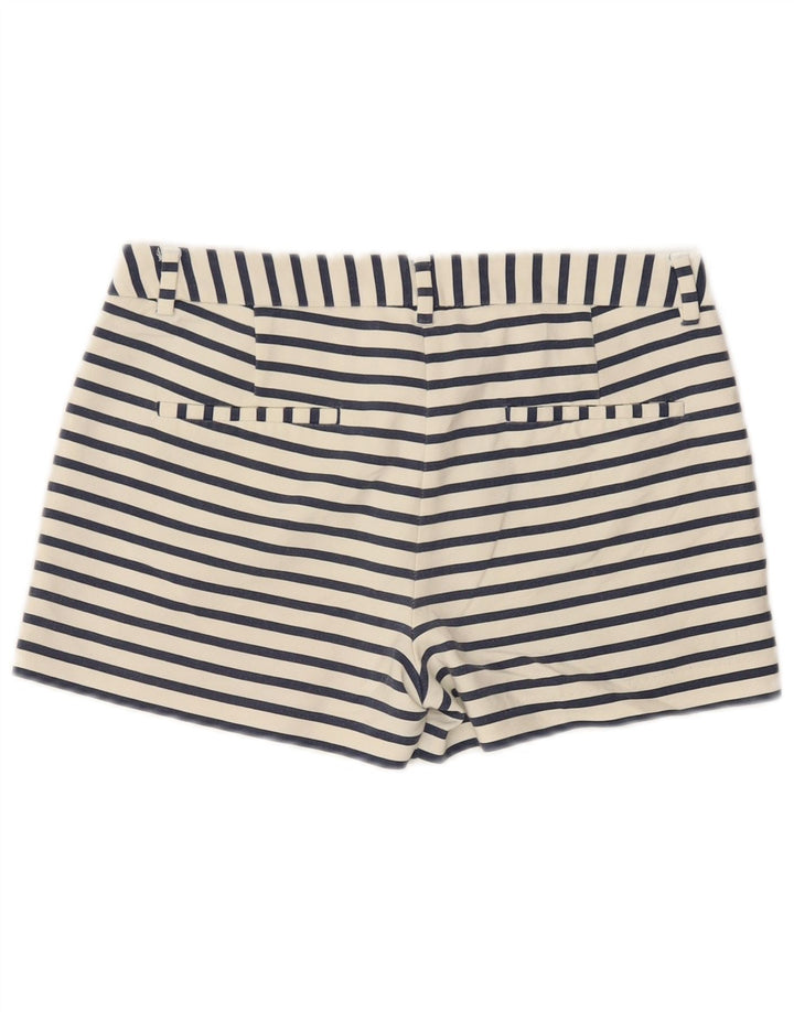 Zara Γυναικείο σορτς Chino Small W26 Λευκό ριγέ βαμβακερό