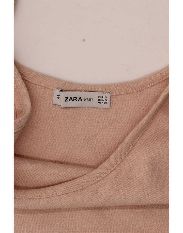 Zara Womens Crop Cami Top UK 8 Small Pink