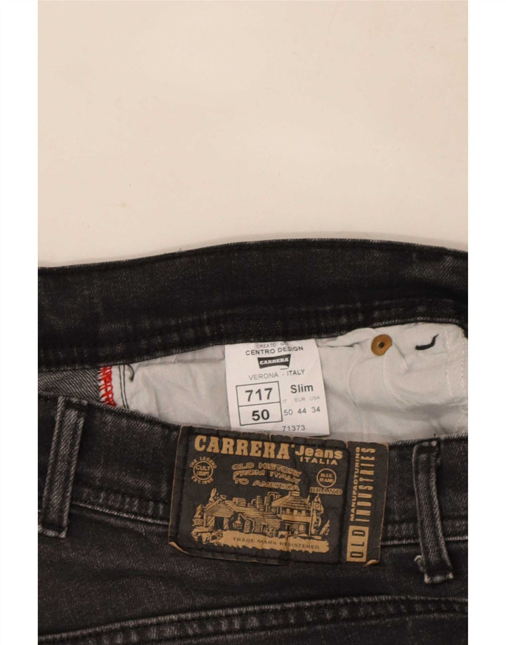 Carrera Mens 717 Distressed Slim Jeans W34 L32 Μαύρο βαμβακερό