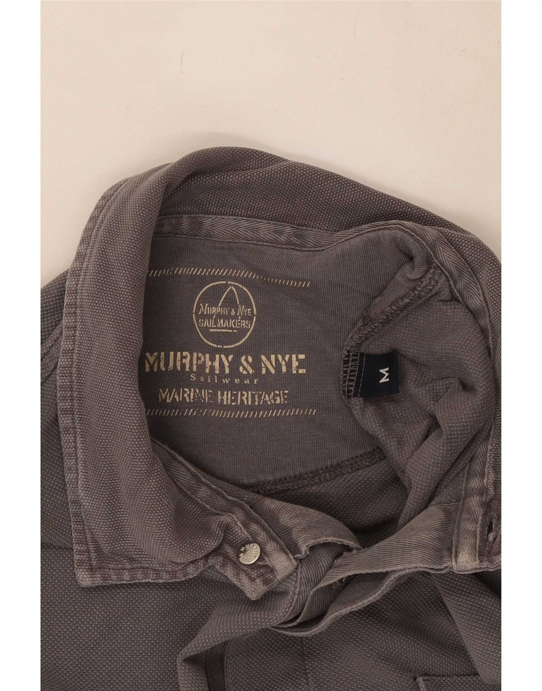 Murphy & Nye Ανδρικά Sailmakers Μακρυμάνικο Loose Fit πουκάμισο Polo Medium Grey