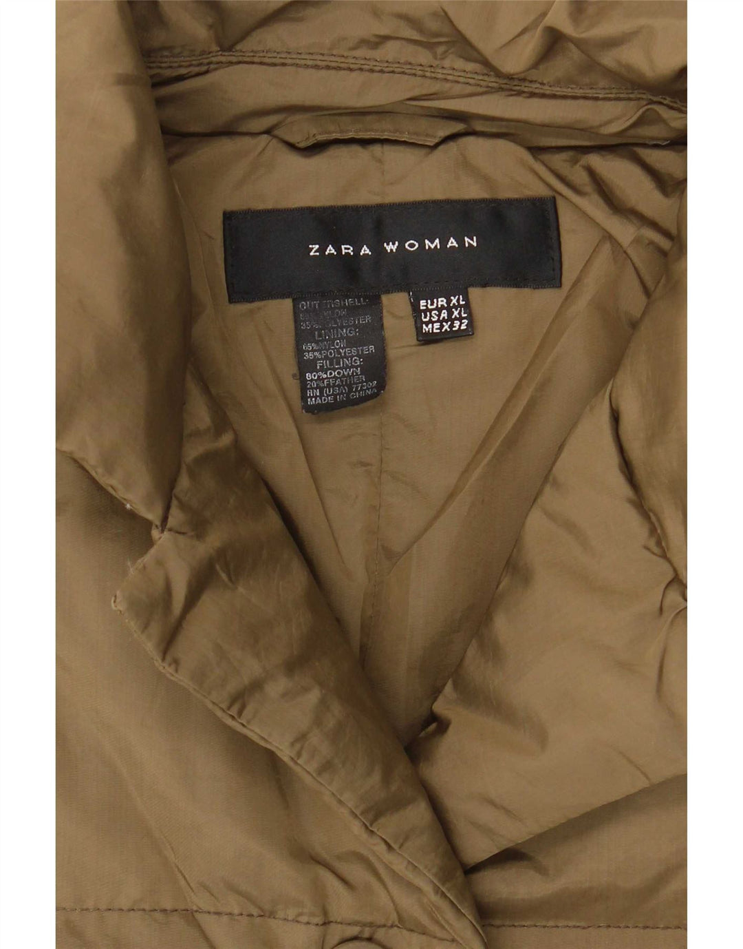 Zara Γυναικείο μπουφάν UK 18 XL Khaki Nylon