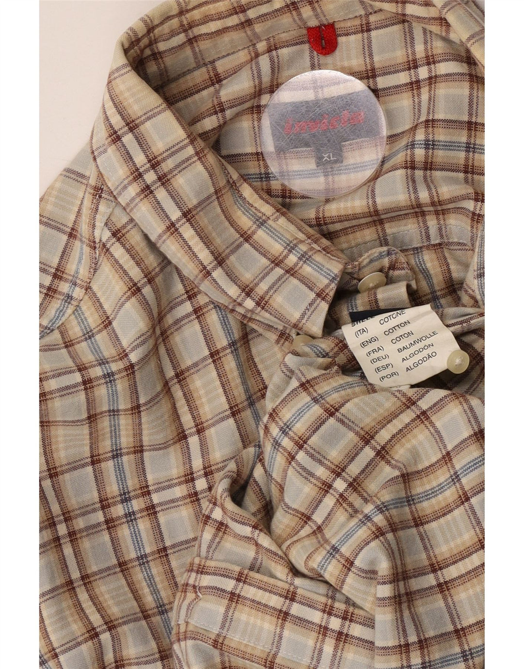 Ανδρικό πουκάμισο Invicta XL Beige Check Cotton