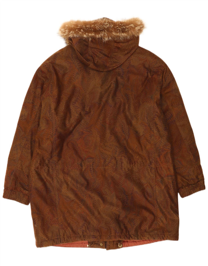 Vintage Γυναικείο παλτό με κουκούλα Oversized Windbreaker EU 42 Μεγάλο Καφέ