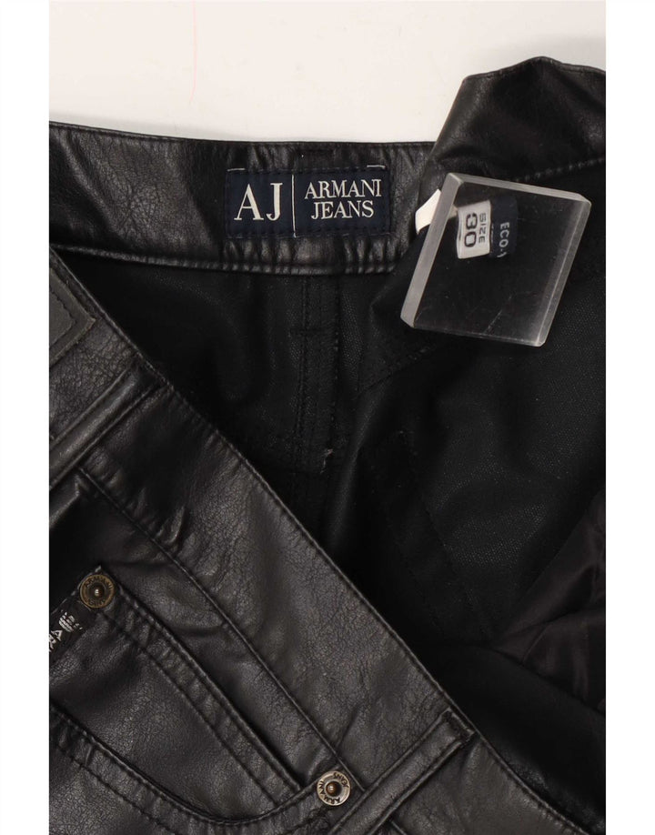 Armani Γυναικείο Δερμάτινο Παντελόνι W30 L35 Μαύρο