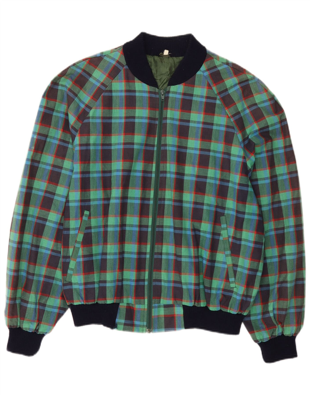 Γυναικείο Bomber Jacket VINTAGE IT 50 XL Green Check Cotton