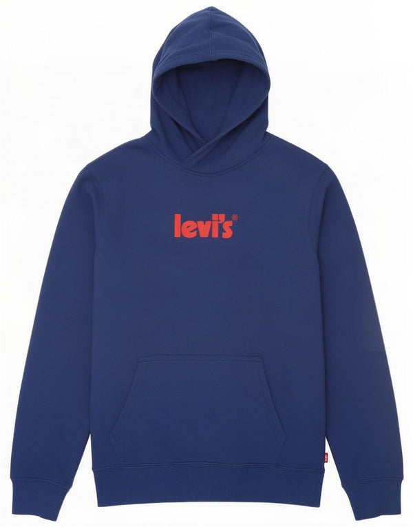 Levi's Boys Graphic Hoodie Jumper 13-14 Years XL Navy Blue Cotton