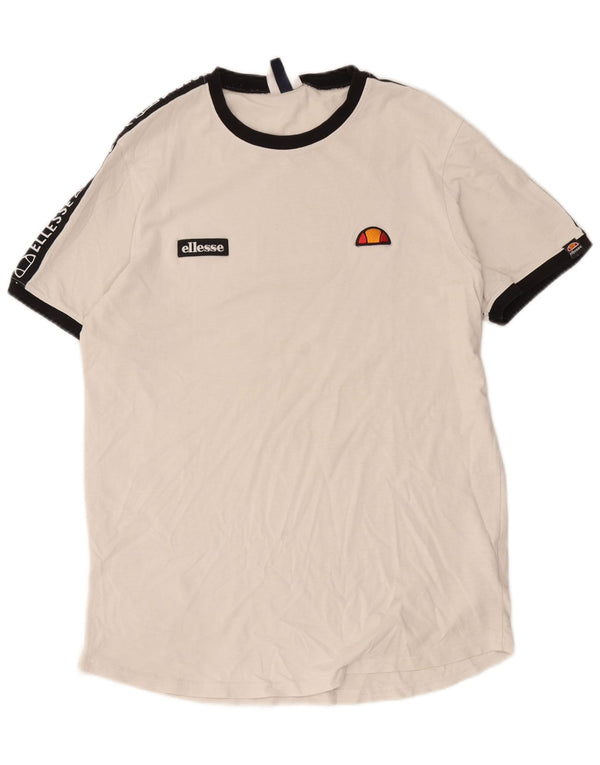 Ανδρικό γραφικό μπλουζάκι Ellesse Top Large Off White Colourblock Βαμβακερό