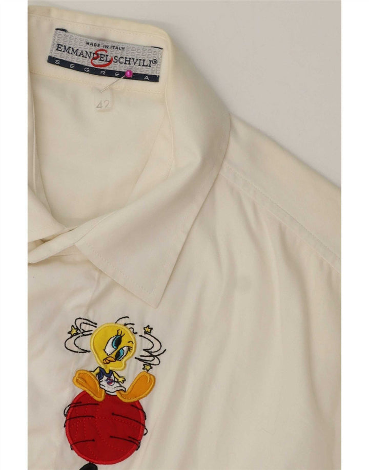 Emmanuel Schvili Γυναικείο πουκάμισο Warner Bros Graphic IT 42 Medium White Floral