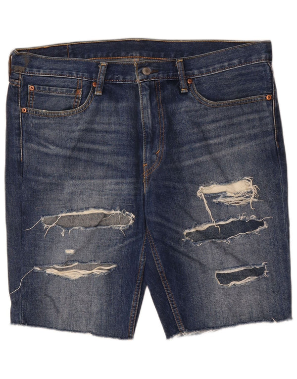 Levi's Mens 511 Distressed τζιν σορτς W36 μεγάλο μπλε βαμβακερό