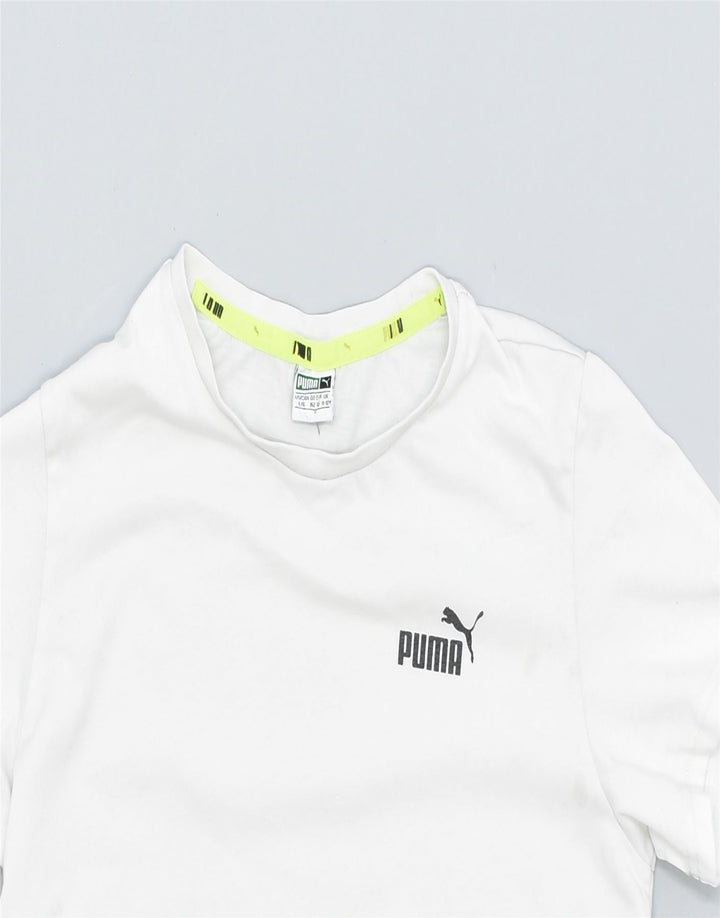 PUMA Boys Graphic T-Shirt Top 11-12 Years White Cotton | Vintage | Thrift | Second-Hand | Used Clothing | Messina Hembry 