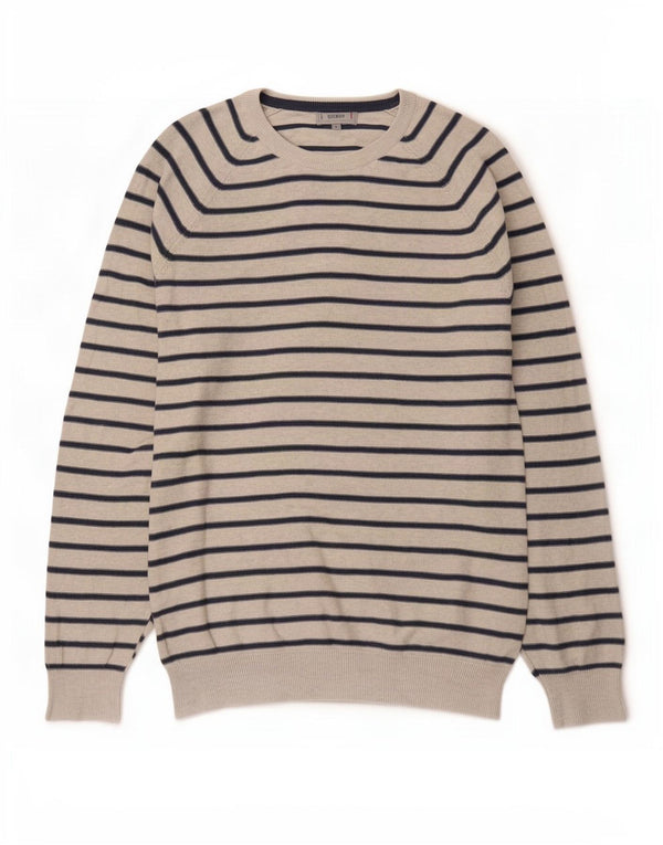 Ανδρικό πουλόβερ Marks & Spencer Boat Neck Jumper Μεγάλο Γκρι ριγέ