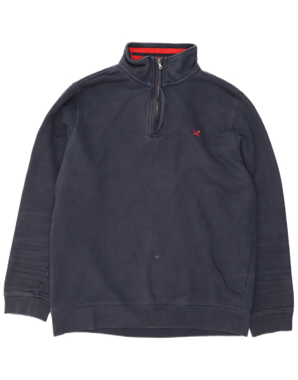 Ανδρικό φούτερ με φερμουάρ Crew Clothing Jumper XL Navy Blue Cotton